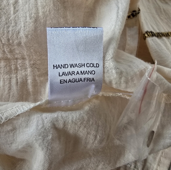 Ellison Boho Sequin Blouse M Cream Nwt - Picture 6 of 8